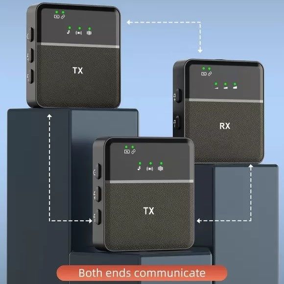 SX9 Dual Mini Wireless Microphone For Type C & 3.5 Interface (1:2)